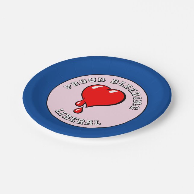 Prato De Papel Vintage Red Bleeding Heart Pop Art Liberal (Inclinado)