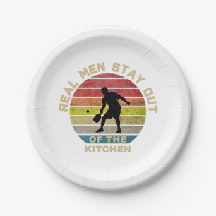 Prato De Papel Vintage Retro Pickleball Funny
