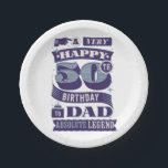 Prato De Papel Vintage Retro Style Typografia 50th Birthday Pai<br><div class="desc">Adicione um toque de nostalgia e estilo à sua celebração de 50 anos com estas placas de papel de Pai de Tipografia de Estilo Retroativo Vintage. Estas placas apresentam um design de tipografia vintage único e são feitas de papel de alta qualidade, fazer-as de uma opção robusta e confiável para...</div>