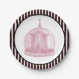 Prato De Papel Vintage Ribcage em um Cloche | Apothecary de Hallo