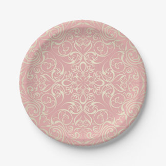 Prato De Papel Vintage,rosa,floral,vitoriano,ouro,elegante,padrão