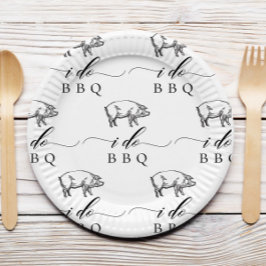 Prato De Papel Vintage Rustic Pig I Do Casamento Casual De CHURRA
