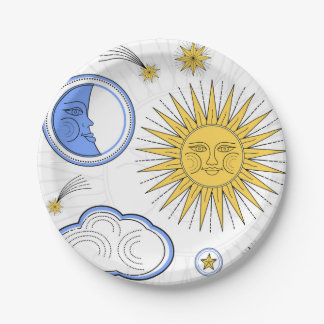 Prato De Papel Vintage Sun e Moon