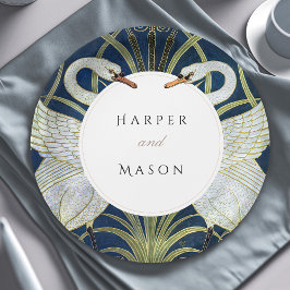 Prato De Papel Vintage Swan Love Wedding