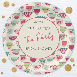 Prato De Papel Vintage Tea Party Bridal Shower