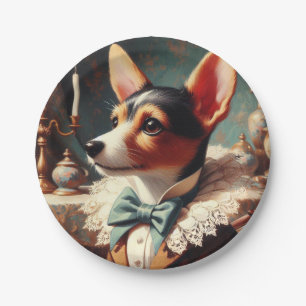 Prato De Papel Vintage Toy Fox Terrier Painting