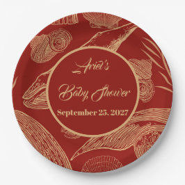 Prato De Papel Vintage - Vermelho de Baleia Náutica