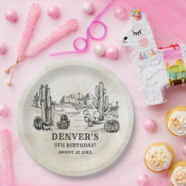 Prato De Papel Vintage Western Country Cowboy Rodeo Aniversário