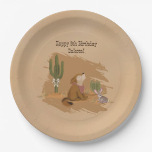 Prato De Papel Vintage Wild West Desert Cowgirl Aniversário