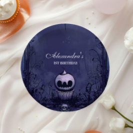 Prato De Papel Violet Gothic Spooky ONE Aniversário