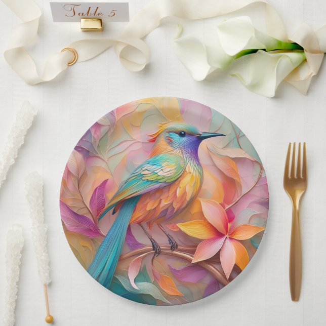 Prato De Papel Violet Throed Songbird Fantasy Bird (Casamento)