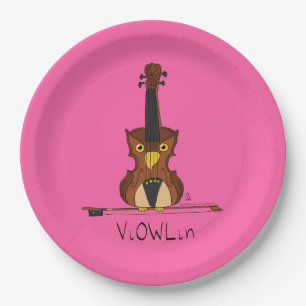 Prato De Papel Violin Funny Musico Cartoon