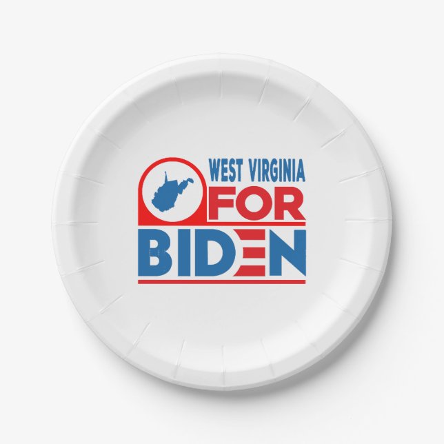 Prato De Papel VIRGÍNIA OCIDENTAL Para Biden (Frente)