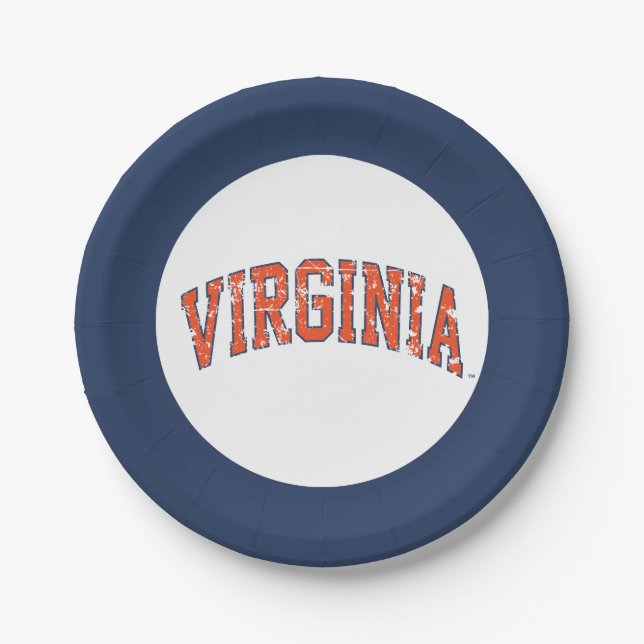 Prato De Papel Virginia Wordmark Distressed (Frente)
