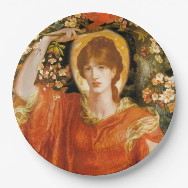 Prato De Papel Visão de Fiametta (Mulher de Cabelos Vermelhos) (R (Frente)