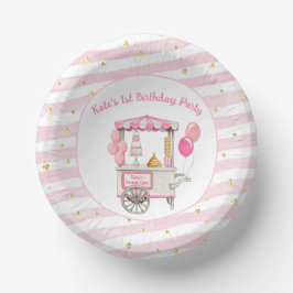 Prato De Papel Visitante de primeiro aniversario de doce doce de 