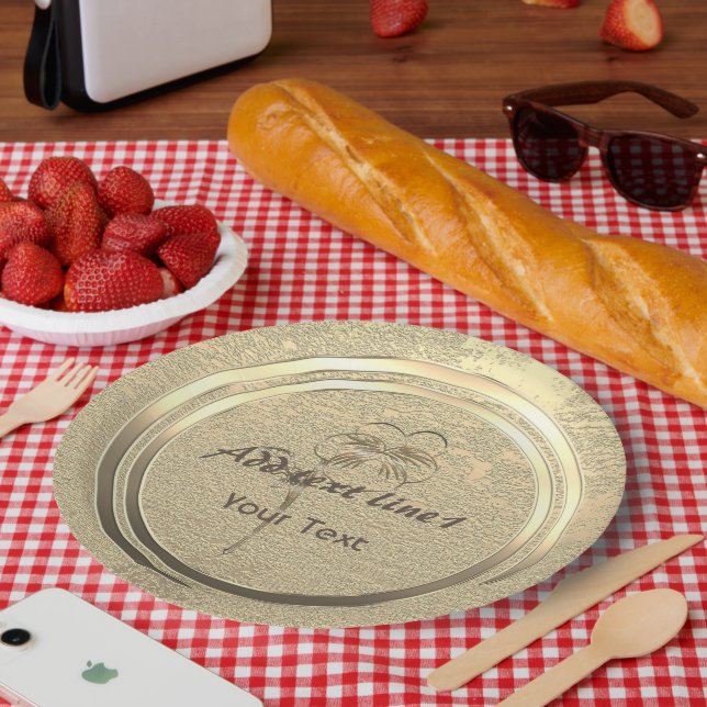 Prato De Papel Vista de Férias Douradas (Piquenique)