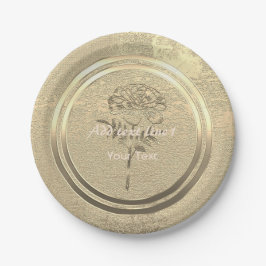 Prato De Papel Vista de Férias Douradas