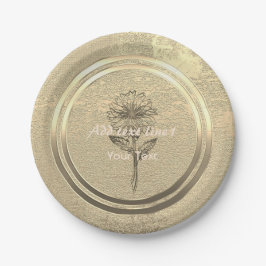 Prato De Papel Vista de Férias Douradas