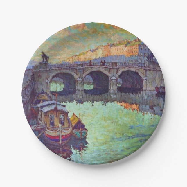 Prato De Papel Vista do Santo Petersburgo (cidade russa) (Frente)