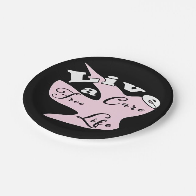 Prato De Papel Viva uma vida livre de cuidados (Inclinado)