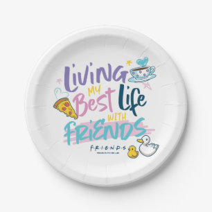 Prato De Papel Vivendo minha melhor vida com os amigos™