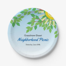 Vizinho Folhas Verdes Picônicas e Sol