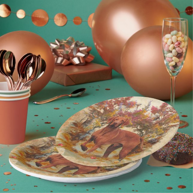 Prato De Papel Vizsla Húngara, patos de caça no Papá de inverno (Múltiplo)