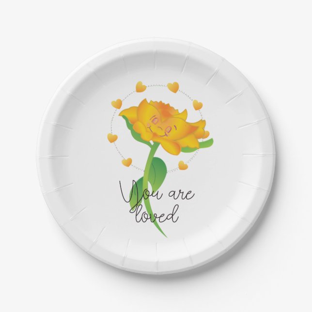 Prato De Papel Você é amado  (Frente)