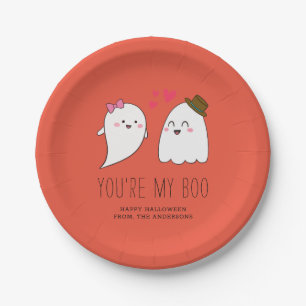 Prato De Papel Você é o meu Boo Halloween Kawaii Ghost Cute Ora