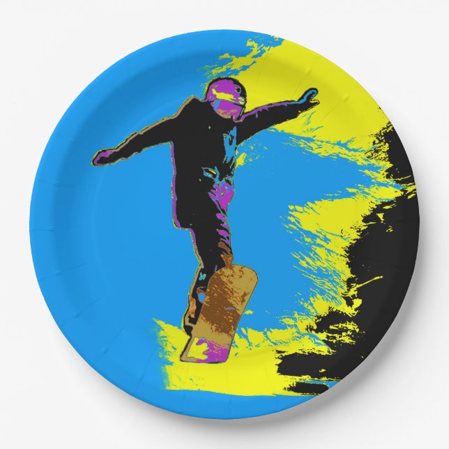 Prato De Papel Voo Snowboarder - Snowboarder (Frente)