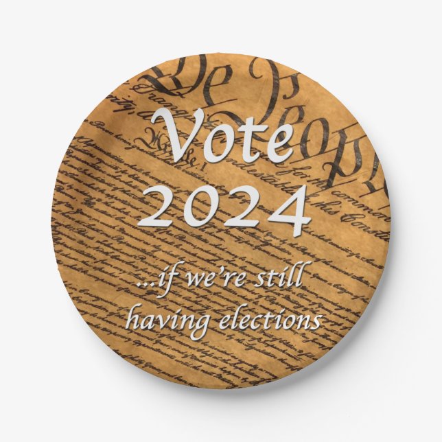 Prato De Papel Votar 2024 se ainda tivermos eleições (Frente)