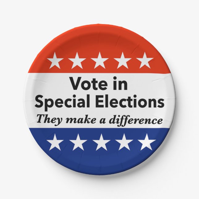 Prato De Papel Votar Eleições Especiais (Frente)