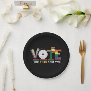 Prato De Papel Vote Como Se Ruth Tivesse Mandado Você Feministas 