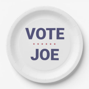 Prato De Papel Vote Joe (eleições 2020 nos EUA, Democratas)