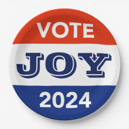 Prato De Papel Vote Joy 2024 Harris Walz