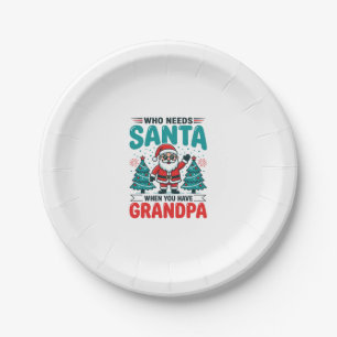 Prato De Papel Vovô Natal Papai Noel Família