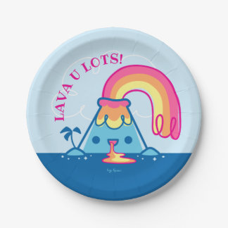 Prato De Papel Vulcão de Kawaii
