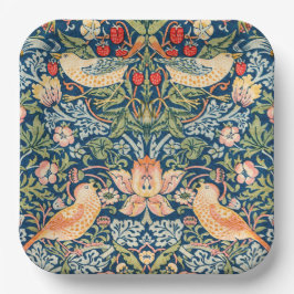 Prato De Papel W Morris Strawberry Thef Plates de Papel Quadrado