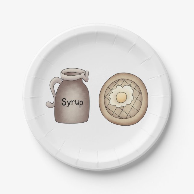 Prato De Papel Waffles E Xarope (Frente)