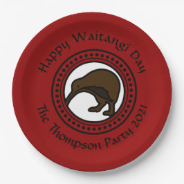 Prato De Papel Waitangi Day Can Edit Text Nova Zelândia Large 9"