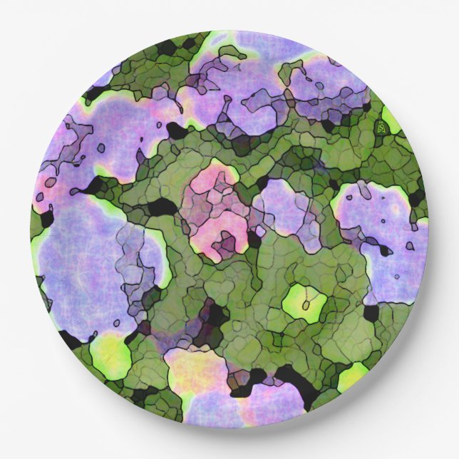 Prato De Papel Watercolor Batik Hydrangeas (Frente)