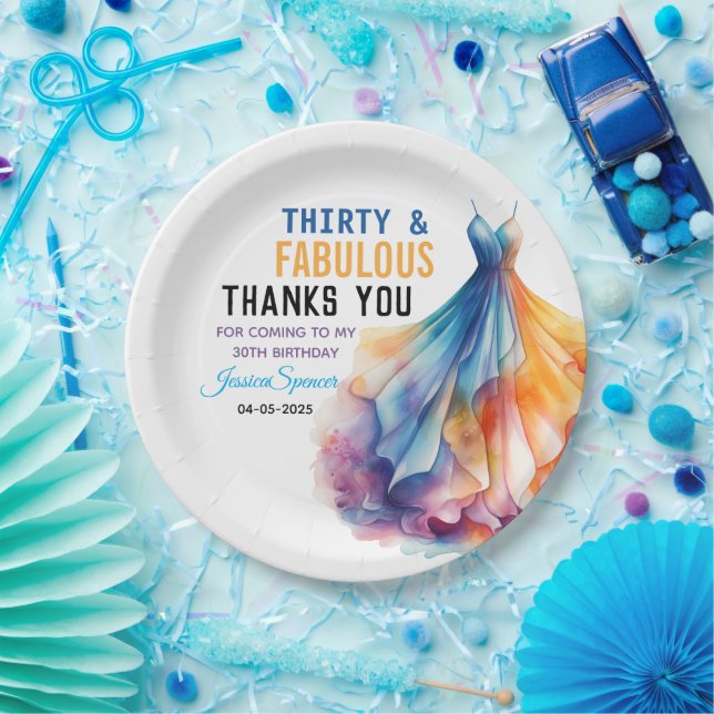 Prato De Papel Watercolor Dress 30th Birthday Elegant & Feminine  (Festa)