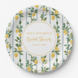 Prato De Papel Watercolor Lemon Bridal Shower Italian Vintage