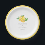 Prato De Papel Watercolor Lemon Fruit Personalized Wedding<br><div class="desc">Watercolor Lemon Fruit Personalized Paper Plates</div>