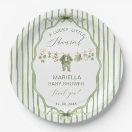 Prato De Papel  Watercolor Lucky Charm Shamrock baby shower