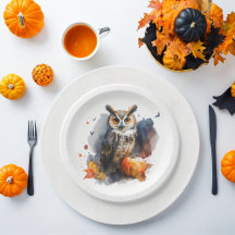 Watercolor Owl Halloween