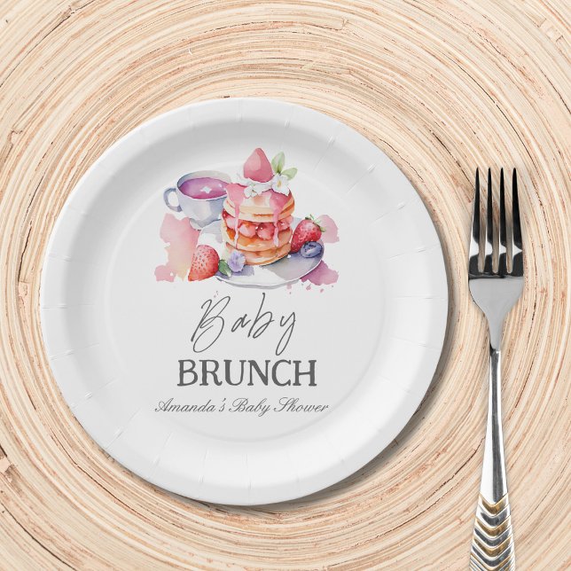 Prato De Papel Watercolor Pancake Baby BrunChá (Criador carregado)