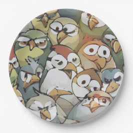 Prato De Papel Watercolors cartoon of a bunch of goofy but grumpy