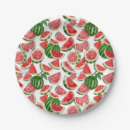Prato De Papel Watercolour Watermelon Paper Plates – Summer Party